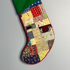 Vintage Handmade Quilted Christmas Stocking